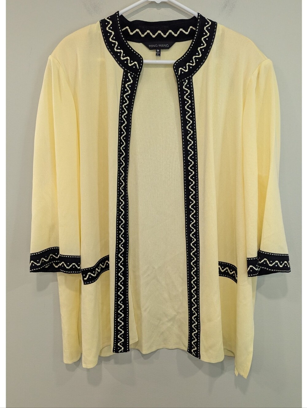 Ming Wang Yellow And Black Open Cardigan Sweater Size 3X - Picture 7 of 7